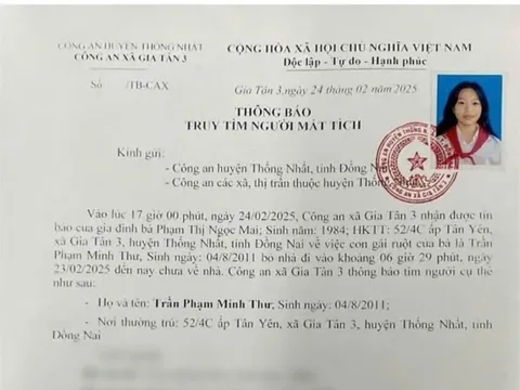 Nữ sinh 14 tuổi tại Đồng Nai mất tích bí ẩn