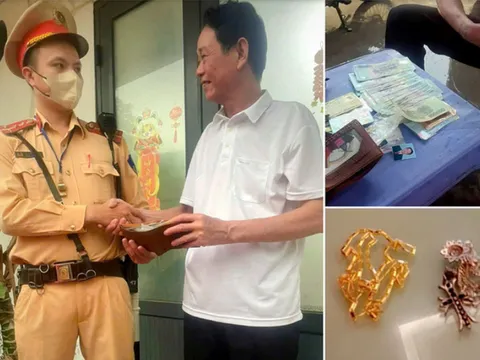 Đánh rơi 5 chỉ vàng và gần 20 triệu trên phố, người dân được CSGT tìm trả lại