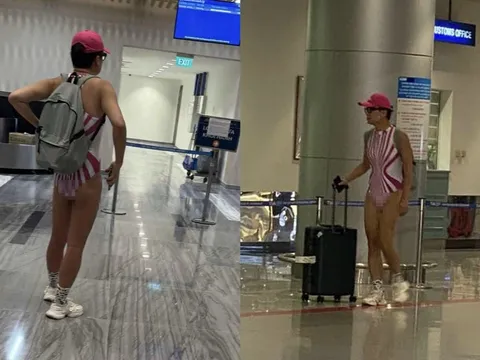 Hành khách có dáng người giống nam giới nhưng mặc trang phục như áo tắm một mảnh của phái nữ khiến sân bay Tân Sơn Nhất xôn xao