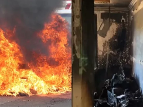 Clip: Pin xe đạp điện phát nổ thiêu rụi căn hộ chỉ còn đống tro tàn