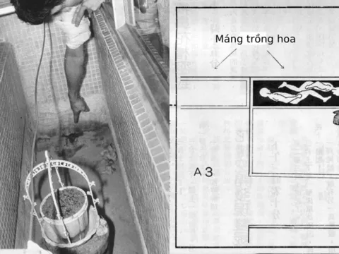 Phát hiện 2 thi thể bị quấn vải trắng trong bồn hoa đổ kín xi măng
