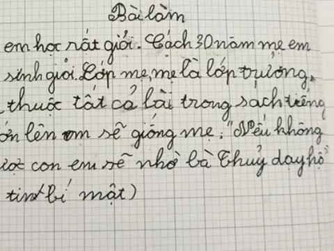 Bài văn tả mẹ ngây ngô của học sinh lớp 1 vô tình 'bóc phốt' bí mật ngã ngửa của phụ huynh 