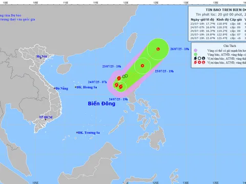 Dự báo thời tiết ngày 24/7/2025: Cơn bão số 4 mang tên Cỏ may, hướng đi bất ngờ