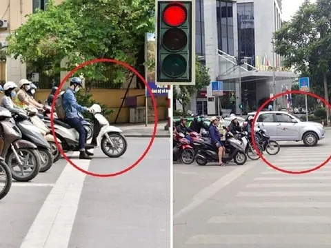 Khi dừng chờ đèn đỏ, xe đè vạch hoặc dừng chờ quá vạch nhưng chưa vượt qua cột đèn tín hiệu, người tham gia giao thông có bị xử phạt?