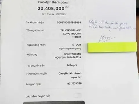 Sinh viên tạo biên lai chuyển tiền học phí giả để lừa cha mẹ nhằm lấy tiền tiêu xài