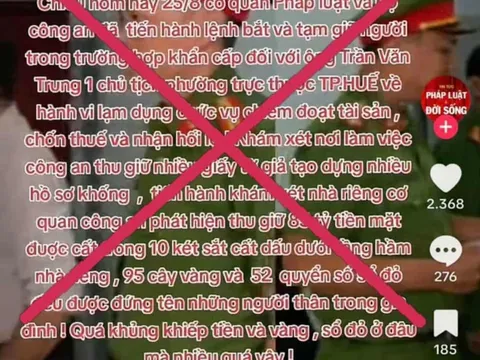 Sự thật về thông tin "Chủ tịch phường ở Huế bị bắt cùng nhiều vàng và sổ đỏ"