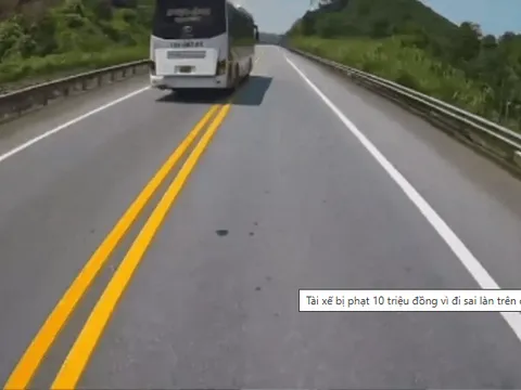 Camera "bắt gọn" xe khách 2 lần 1 ngày đi sai làn trên cao tốc Nội Bài - Lào Cai, tài xế nhận trái đắng