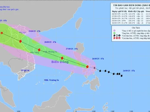 Dự kiến bão Bualoi ảnh hưởng mạnh nhất vào sáng thứ 2, ngày 29/9, đề xuất cho học sinh nghỉ học