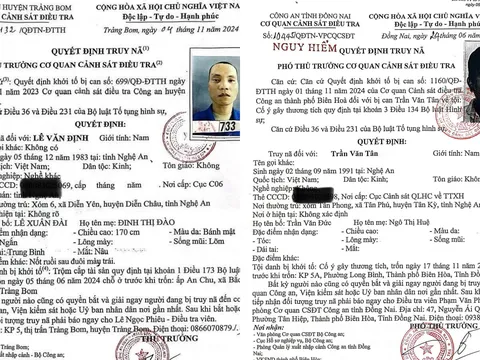 Truy nã Lê Văn Định, Trần Văn Tân cùng quê Nghệ An