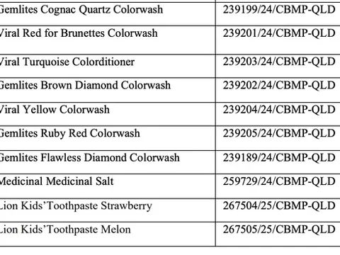46 sản phẩm mỹ phẩm của ba doanh nghiệp bị Bộ Y tế đình chỉ lưu hành, thu hồi toàn quốc