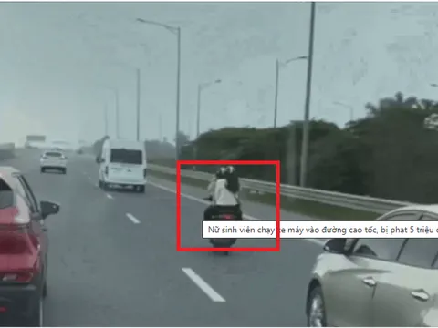 Hành động hú hồn của nữ sinh viên trên đường cao tốc