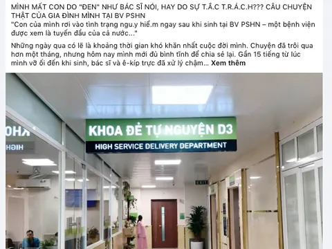 Sản phụ mất con tố bác sĩ tắc trách và đổ lỗi cho "gia đình bị đen", giám đốc bệnh viện phụ sản Hà Nội nói gì?