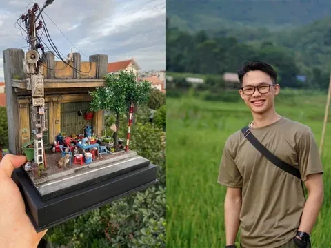 Bỏ việc lương 30 triệu, chàng trai 9X miệt mài làm mô hình phố cổ Hà Nội tí hon gây sốt MXH