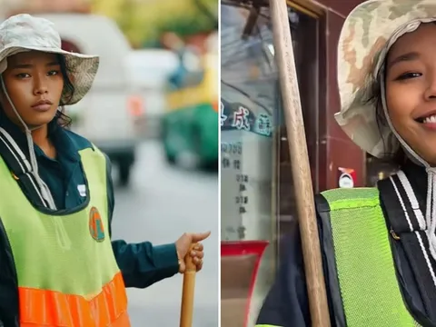 Cô công nhân quét rác bỗng "gây sốt" MXH vì vẻ đẹp của mình, được mời làm người mẫu chỉ sau 1 đêm