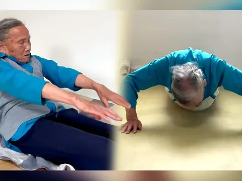 Chống đẩy 200 lần, gập bụng 100 cái mỗi ngày: Cụ bà 92 tuổi khiến dân mạng khâm phục