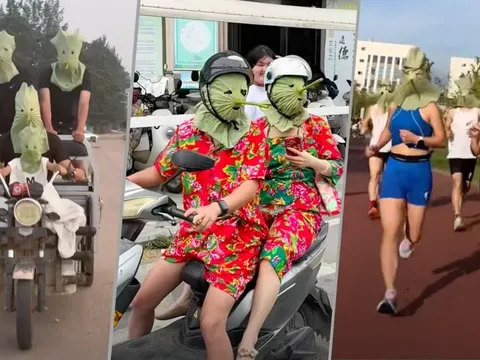 Đeo lá sen phủ kín mặt: Trào lưu chống nắng “trời ơi đất hỡi” của giới trẻ khiến dân mạng cười ngất