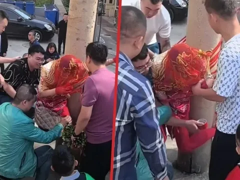 Cô dâu gào khóc khi bị bạn chú rể trói vào cột điện giữa đám cưới, trò đùa quá trớn khiến dân mạng phẫn nộ