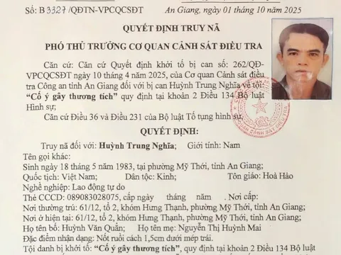 Truy nã Huỳnh Trung Nghĩa