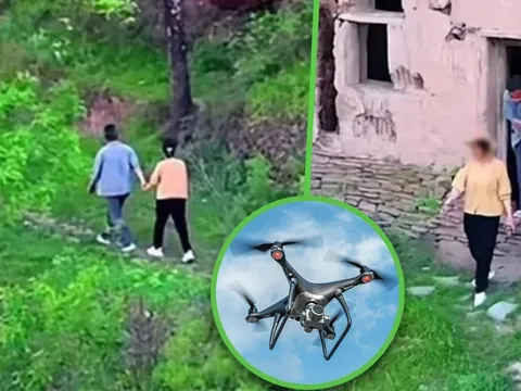 Người chồng dùng flycam bắt quả tang vợ ngoại tình với sếp trong căn nhà hoang