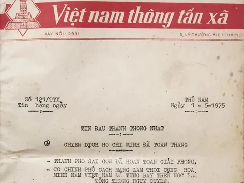 Bản tin chiến thắng đầu tiên phát đi từ Việt Nam Thông tấn xã