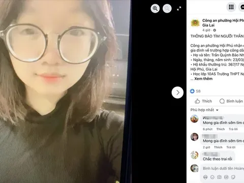 Thiếu nữ xinh đẹp 15 tuổi ở Gia Lai "mất tích bí ẩn", gọi điện thoại không nghe, chỉ nhắn tin qua Facebook là "sắp về"