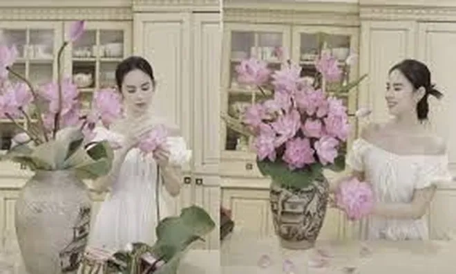 Không cần mâm cỗ xa hoa, "mỹ nhân nụ cười" Hương Liên vẫn gây chú ý bởi một chi tiết "ghi điểm" trong ngày Rằm tháng 7