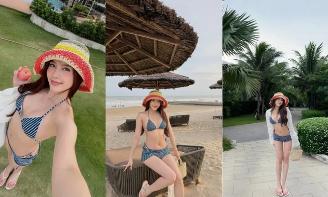 Nóng hơn mùa hè, Thiều Bảo Trâm khoe 3 vòng cuốn hút với bikini nhỏ xíu, sắc vóc tuổi 32 khiến dân mạng chú ý