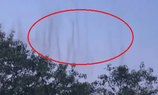 Thấy “khói đen” chuyển động giữa bầu trời, người phụ nữ phóng to camera rồi giật mình khi thấy cảnh tượng "nổi da gà" này