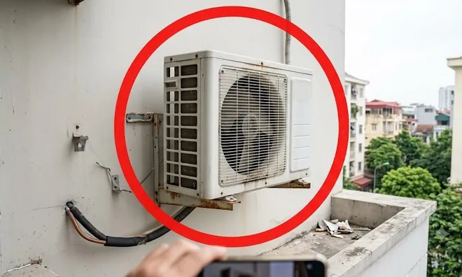 Cục nóng điều hòa để trên sân thượng, ngoài trời mưa nắng có cần che chắn không?