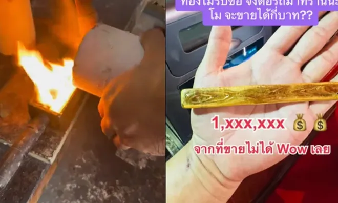 Người đàn ông mang thỏi vàng đi bán khắp Bangkok vẫn bị từ chối, nung chảy xong ai cũng choáng váng