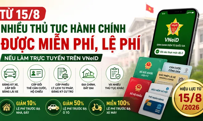 Từ 15/8, người dân được miễn, giảm nhiều loại phí và lệ phí nếu làm điều này