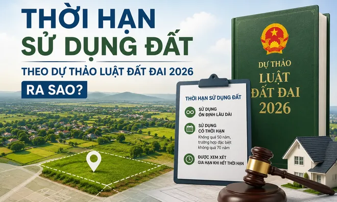 Thời hạn sử dụng đất theo dự thảo Luật Đất đai 2026 ra sao?