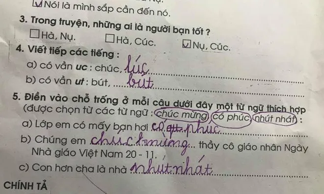 Cô giáo giao bài tập điền câu thành ngữ: "Con hơn cha là nhà...", đáp án ngắn gọn 2 từ của học sinh hiếm ai nghĩ ra
