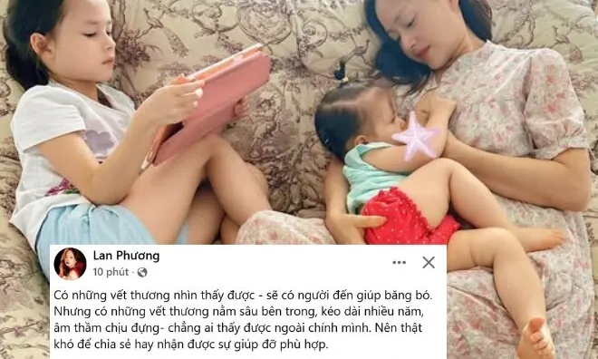 Diễn viên Lan Phương ly thân chồng Tây cao 2m sau 1 năm sinh con gái thứ 2
