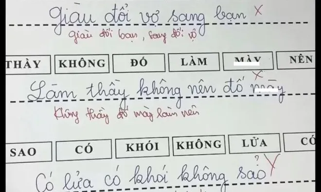 Cô giáo yêu cầu điền câu thành ngữ "giàu đổi...", “không thầy…”, học sinh tiểu học đưa ra loạt đáp án khiến cõi mạng bàn tán
