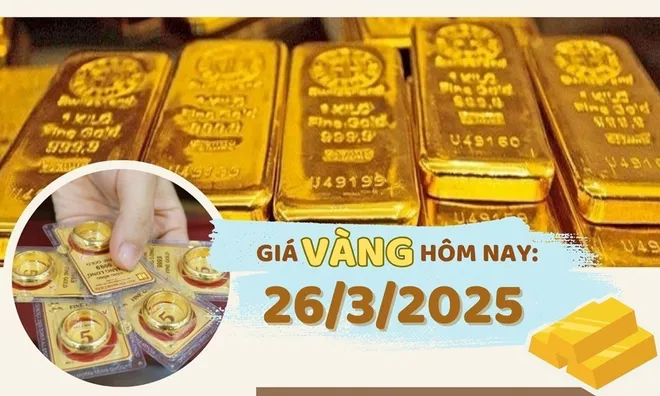 Giá vàng ngày 26/3/2025 mới nhất: Lại bật tăng cả triệu đồng