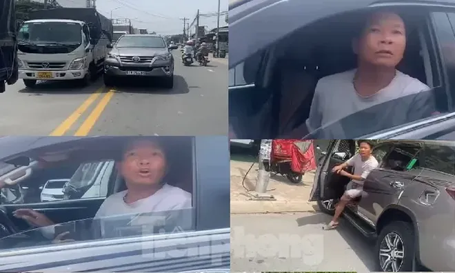 Clip: Tài xế ô tô vi phạm luật giao thông, hung hăng thượng cẳng chân hạ cẳng tay với người ghi hình