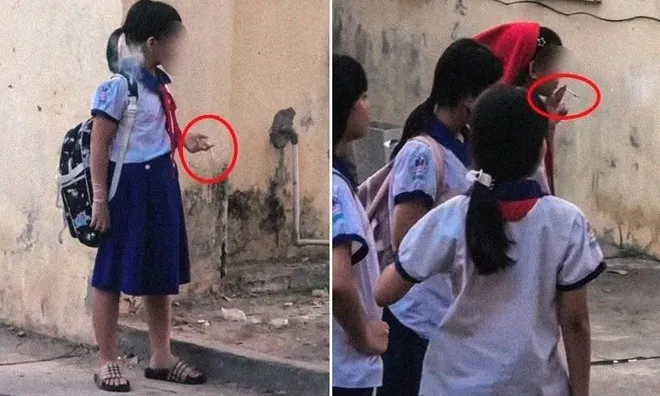 5 nữ sinh tiểu học vô tư hút thuốc lá ngay trong sân trường: Sở GD-ĐT chỉ đạo 'nóng' 