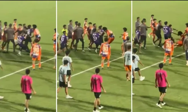 Clip: Cầu thủ U-21 tung cú đấm "búa tạ" khiến đối thủ đổ gục xuống sân
