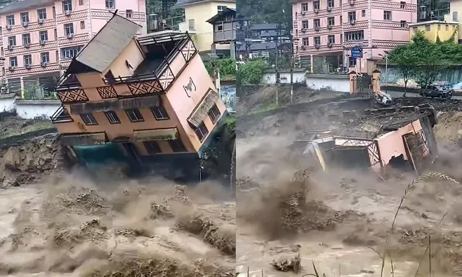 Clip: Vân Nam tan hoang vì mưa lũ, nhà dân đổ sập, người dân tháo chạy trong hoảng loạn