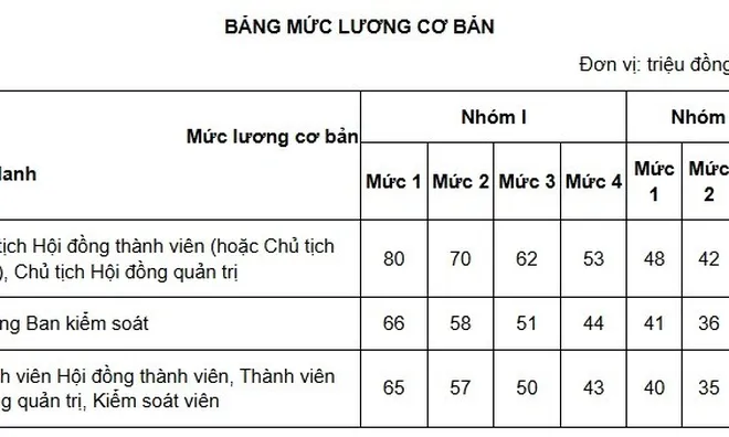 Bảng lương cơ bản mới chạm mốc 30.000.000 đồng chưa bao gồm phụ cấp, thưởng,...áp dụng cho đối tượng nào theo Nghị định 248?