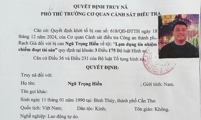 Truy nã Ngũ Trọng Hiền