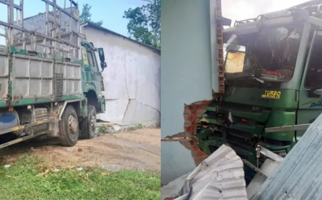 Xe tải đang chạy bất ngờ tông sập nhà dân, bé 5 tháng tuổi tử vong thương tâm