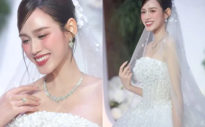 Xúc động khoảnh khắc bố ruột Đỗ Thị Hà khập khiễng dắt ái nữ lên lễ đường, trao tận tay cho con rể thiếu gia