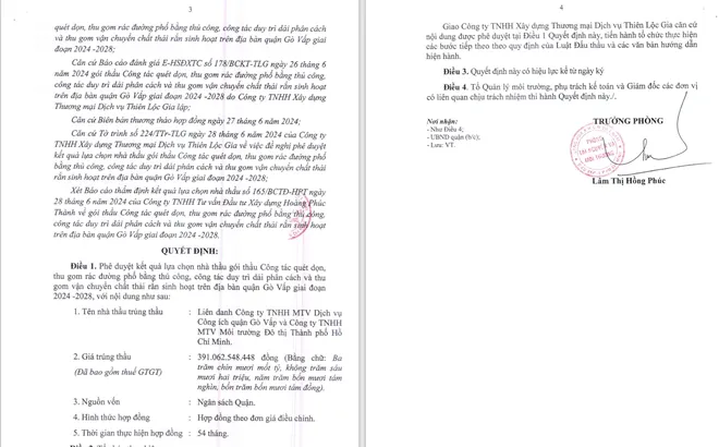 Phòng TNMT quận Gò Vấp: Gói thầu gần 400 tỷ đồng, tiết kiệm 2%