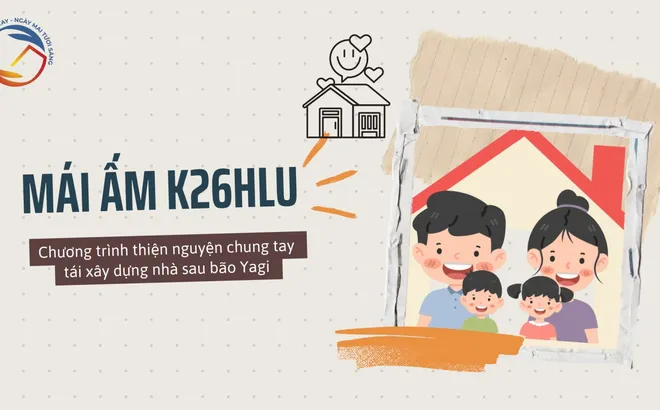 Cựu sinh viên Khóa K26HLU phát động chương trình thiện nguyện tái xây dựng nhà sau bão Yagi